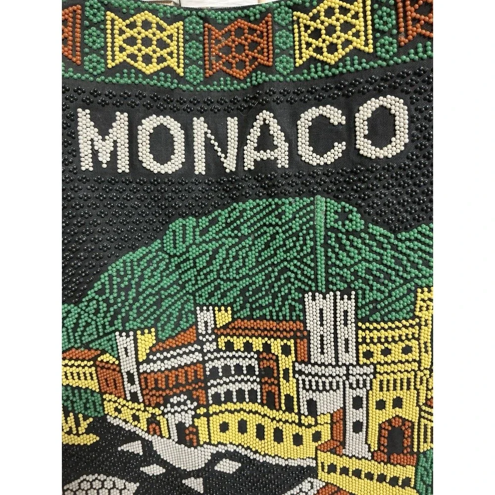 Vintage 1970s Monaco Beaded Souvenir Handbag‎